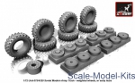 AR-AC7321a Wheels set 1/72 weighted w/ early hubs for Ural-375/4320