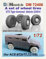 DAN72406 A set of wheel tires deformed after the explosion for ACE72177, ACE72189  kits